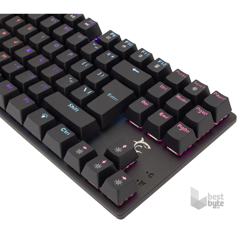 White Shark COMMANDOS GK-2106B/R-HU fekete mechanikus magyar (red switch) gamer billentyűzet