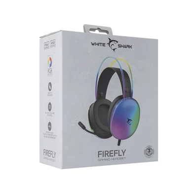 White Shark FIREFLY GH-2342B fekete gamer fejhallgató