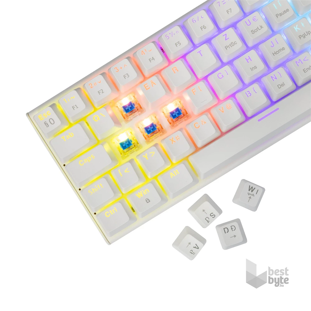 White Shark GK-002223V2-W/BL-HU Wakizashi 2 HUN fehér (blue switch) gamer billentyűzet