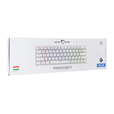 White Shark GK-002223V2-W/BL-HU Wakizashi 2 HUN fehér (blue switch) gamer billentyűzet