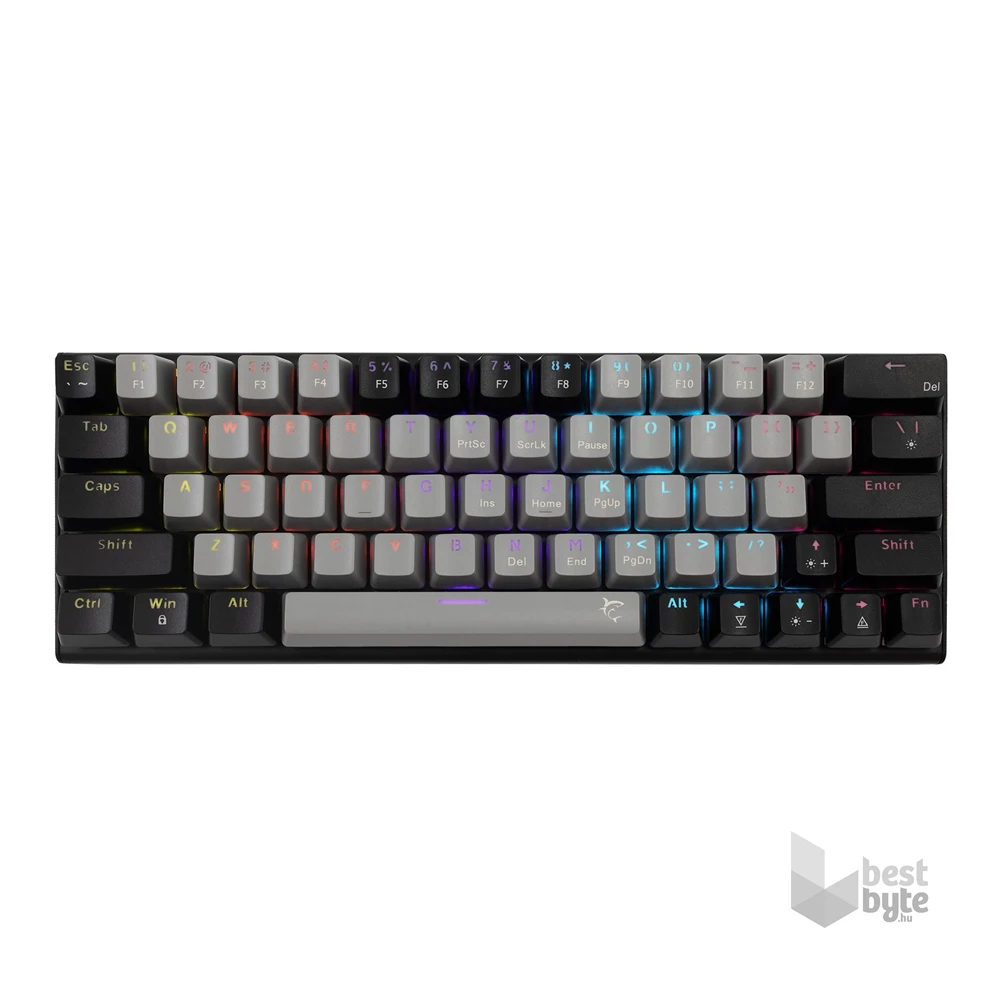 White Shark GK-002713V2-G-B/R-HU Wakizashi 2 HUN szürke-fekete (red switch) gamer billentyűzet
