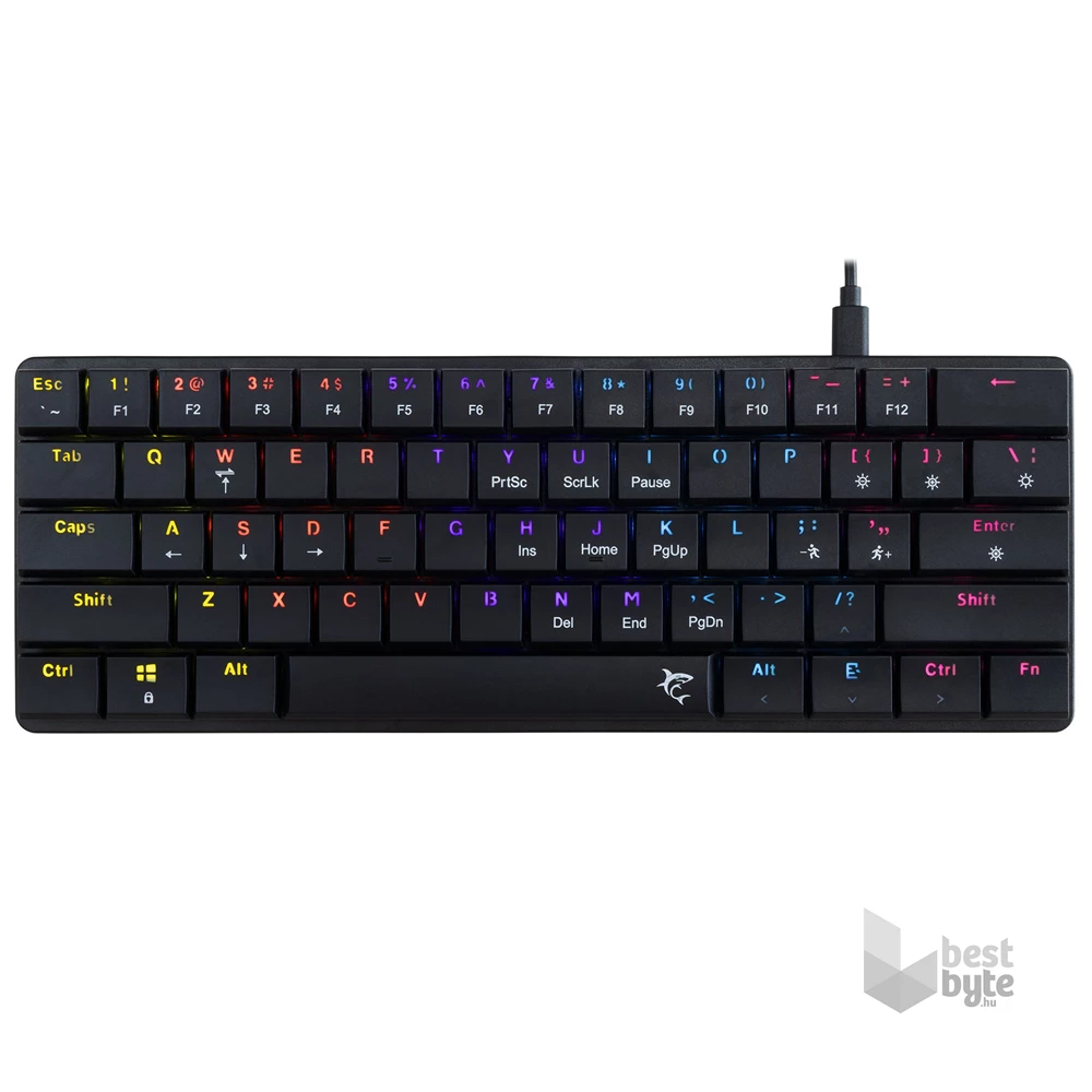White Shark GK-006131-B/BR-US Nagamaki US fekete (brown switch) gamer billentyűzet