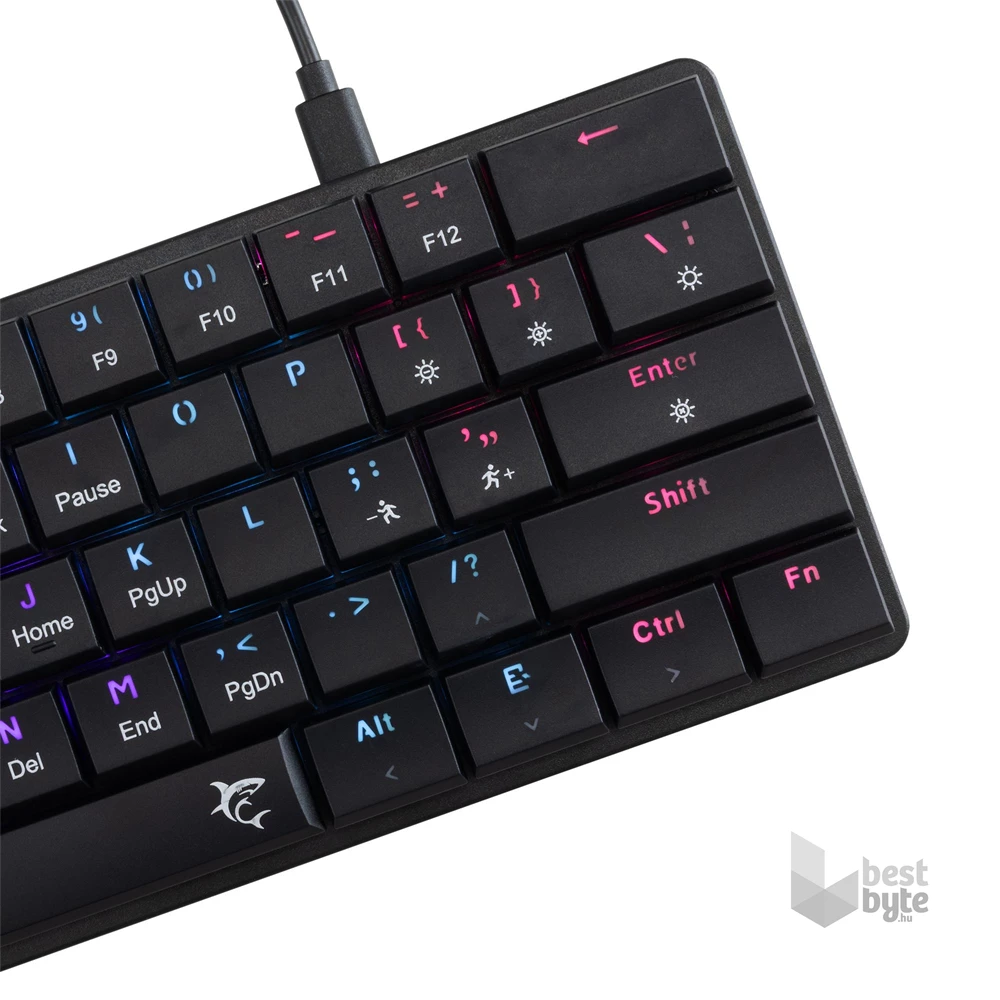 White Shark GK-006131-B/BR-US Nagamaki US fekete (brown switch) gamer billentyűzet