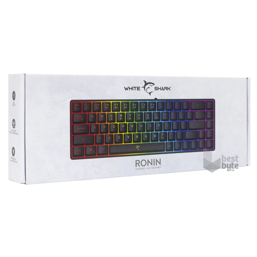 White Shark GK-2201B-HU RONIN-B fekete gamer billentyűzet