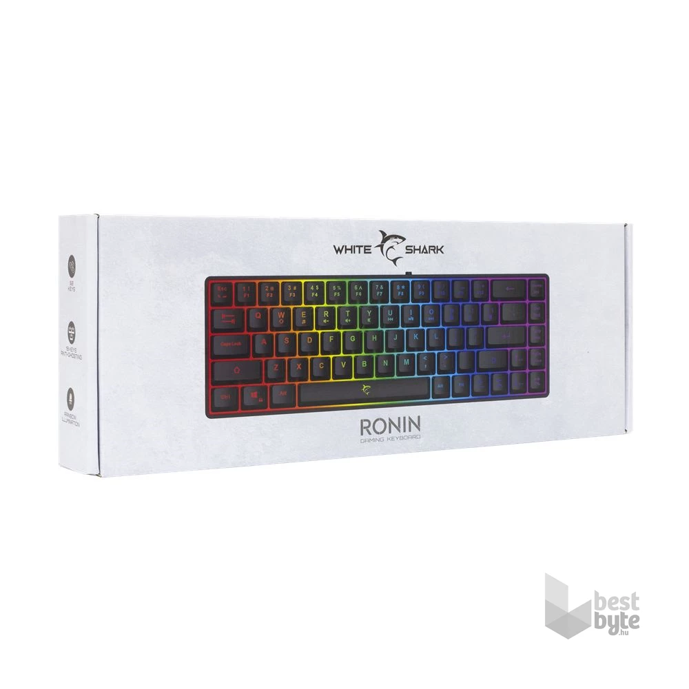 White Shark GK-2201B-US RONIN-B fekete membrán gamer billentyűzet
