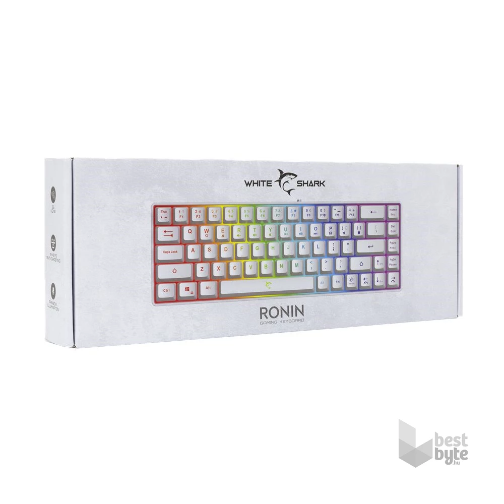 White Shark GK-2201W-US RONIN-W fehér membrán gamer billentyűzet