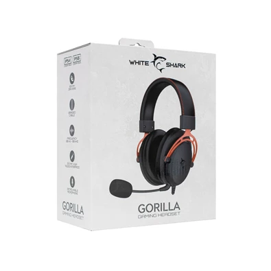 White Shark GORILLA GH-2341B/R fekete/piros gamer fejhallgató