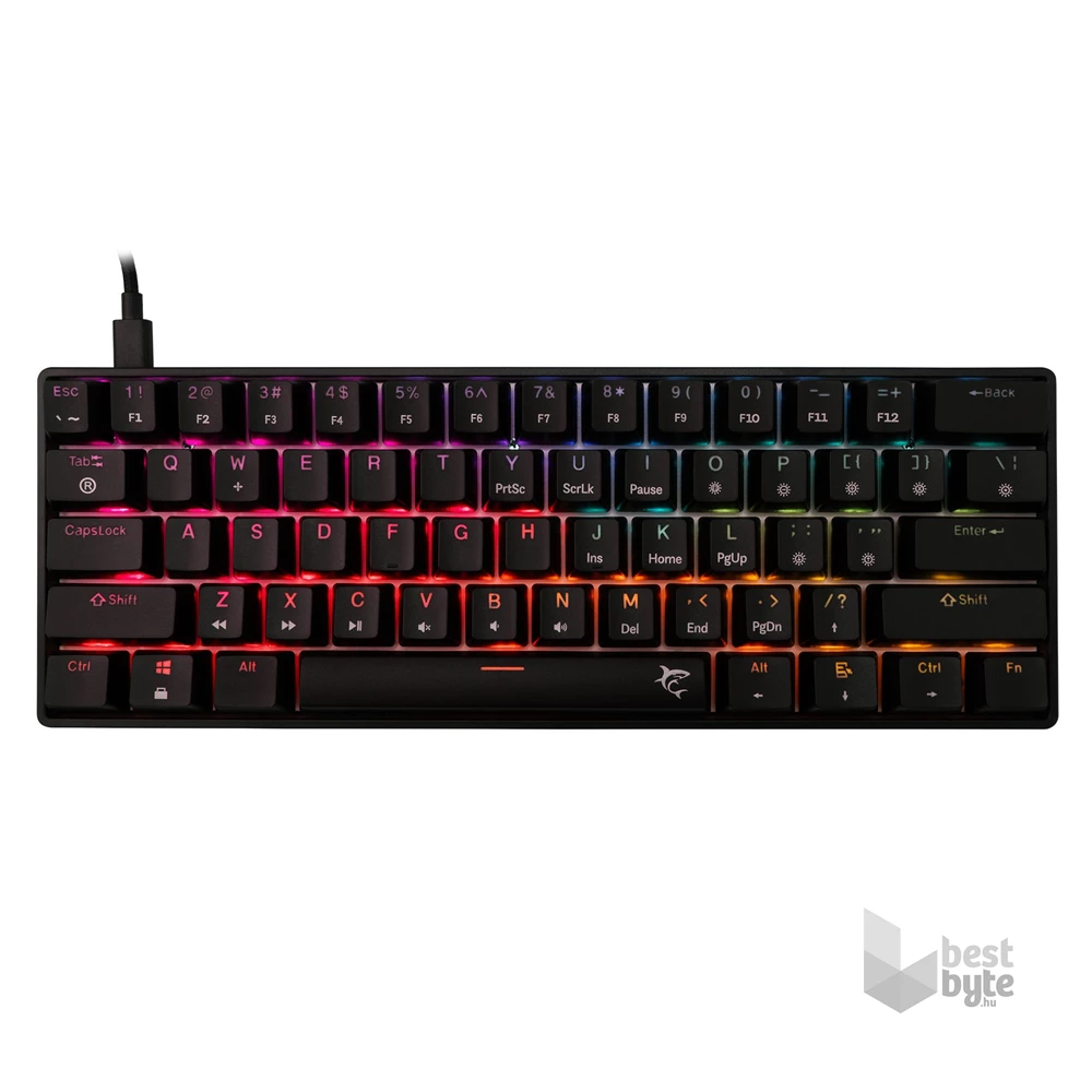 White Shark SHINOBI 2 GK-004113B/R-HU HUN fekete mechanikus (red switch) gamer billentyűzet