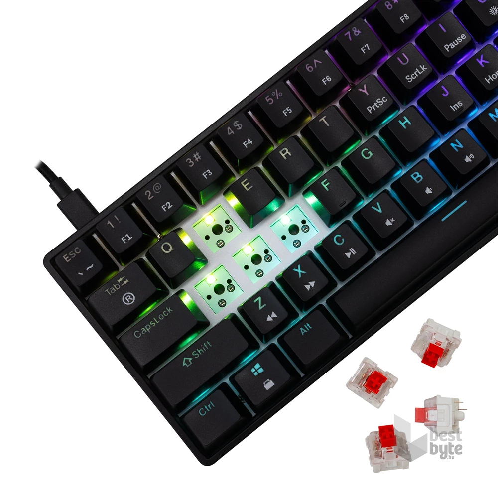 White Shark SHINOBI 2 GK-004113B/R-HU HUN fekete mechanikus (red switch) gamer billentyűzet