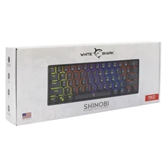 White Shark SHINOBI GK-2022B/R-US fekete mechanikus (red switch) gamer billentyűzet