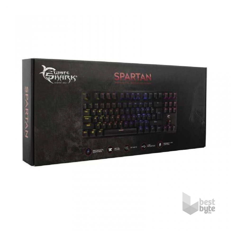 White Shark SPARTAN GK-1925HU mechanikus magyar (blue switch) gamer billentyűzet