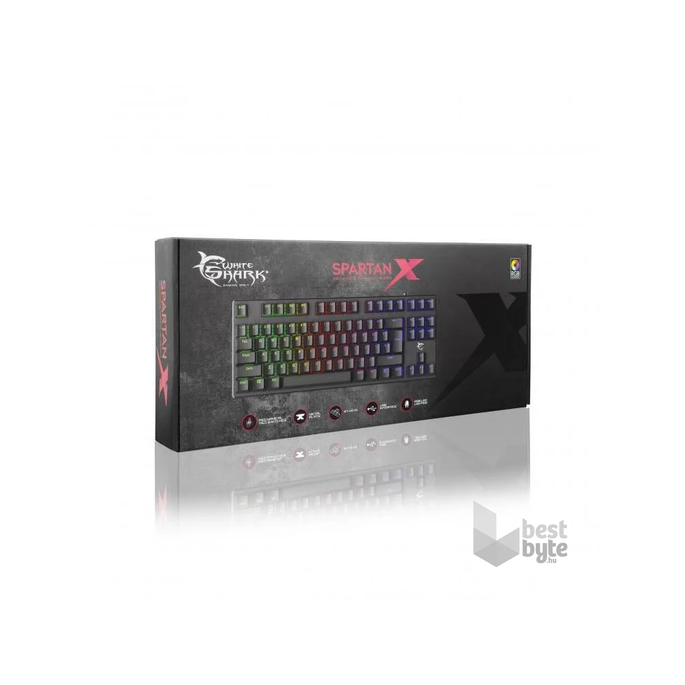 White Shark SPARTAN-X GK-2101HU SPARTAN-X mechanikus magyar (red switch) gamer billentyűzet