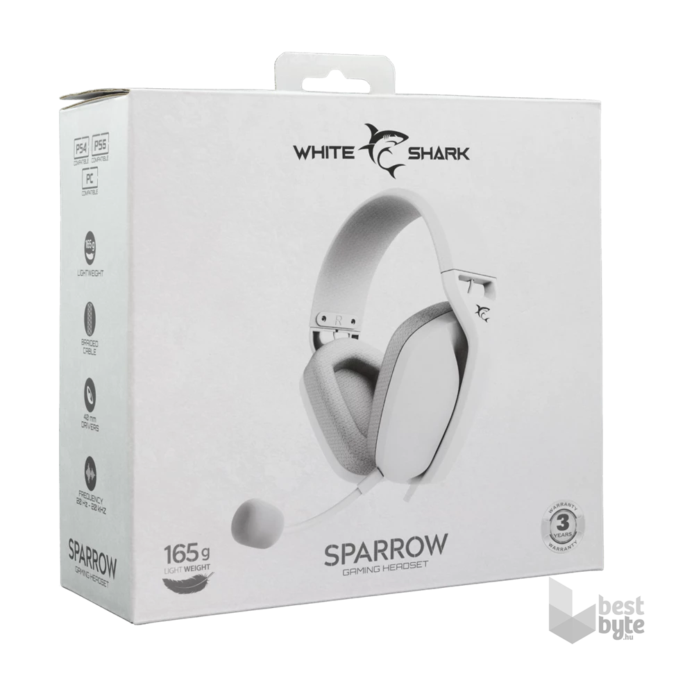 White Shark WS GH-2443W SPARROW-W fehér gamer headset