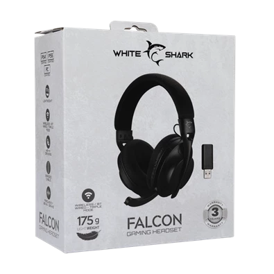 White Shark WS WGH-2441B FALCON-B vezeték nélküli fekete gamer headset