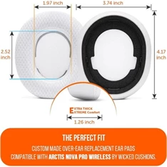 Wicked Cushions NOVAF-W Arctis Nova Pro Wireless WC FreeZe Cooling Gel fehér gaming fülpárna
