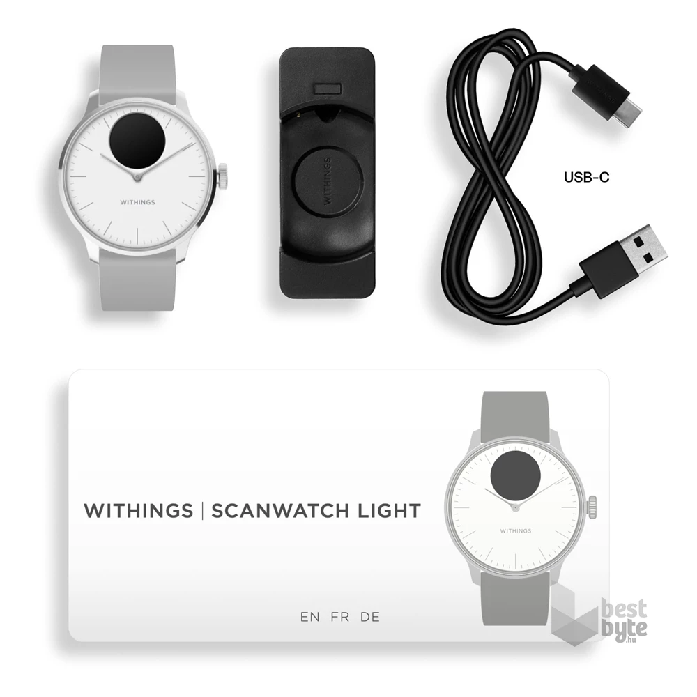 Withings HWA11-model 3 ScanWatch Light 37mm fehér okosóra