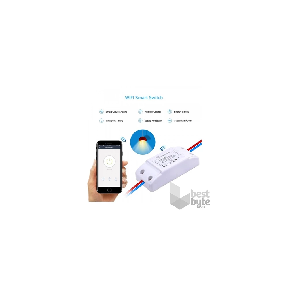 Woox Smart Home Kapcsoló - R4967 (univerzális, 10A, 2300W, Wi-Fi, távoli elérés)