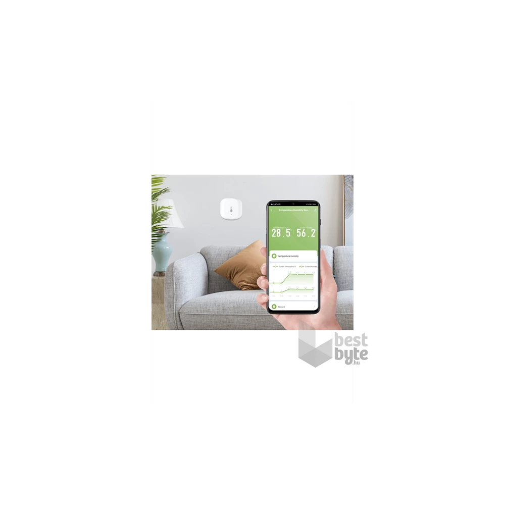Woox Smart Zigbee R7048 beltéri páratartalom és hőmérséklet érzékelő