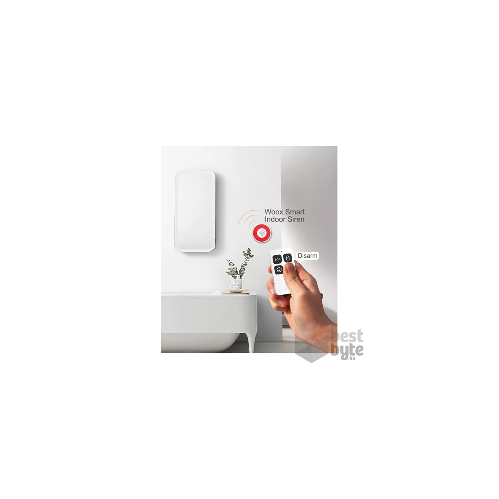 Woox Smart Zigbee Távirányító - R7054 (1xCR2032, Zigbee 3.0, riasztás gyors hatástalanítása, vészkapcsoló)