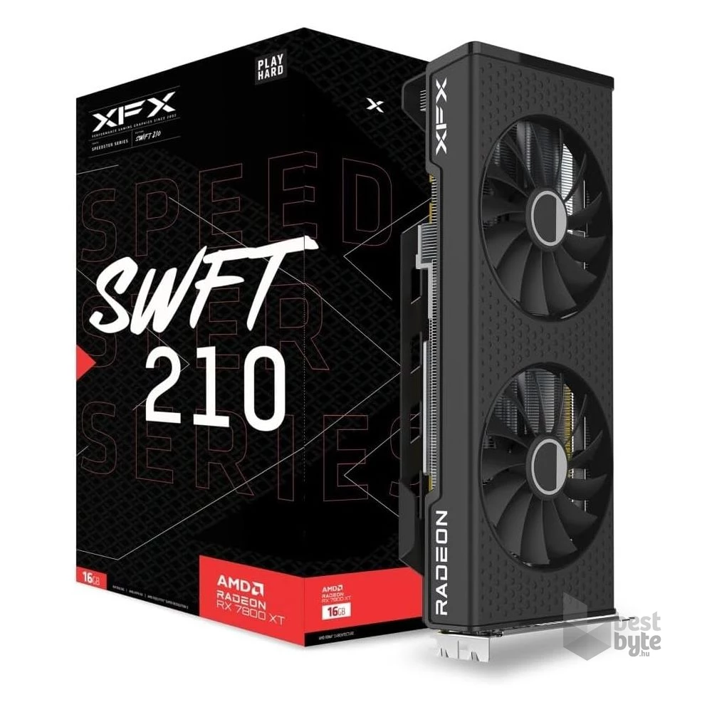 XFX Speedster SWFT 210 RX 7800 XT Core Edition AMD 16GB GDDR6 256bit PCIe videókártya
