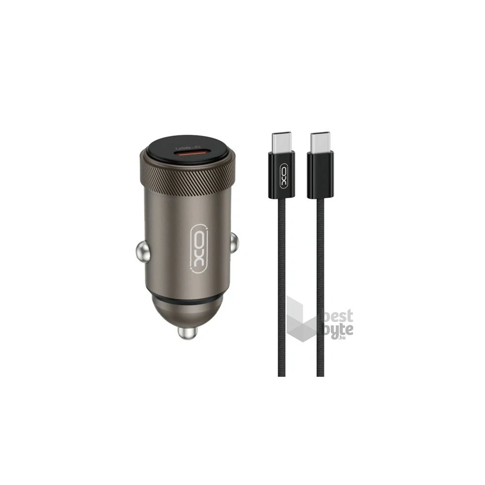 XO XO-CC70 + TYPE-C 30W Type-C PD fekete autós töltő