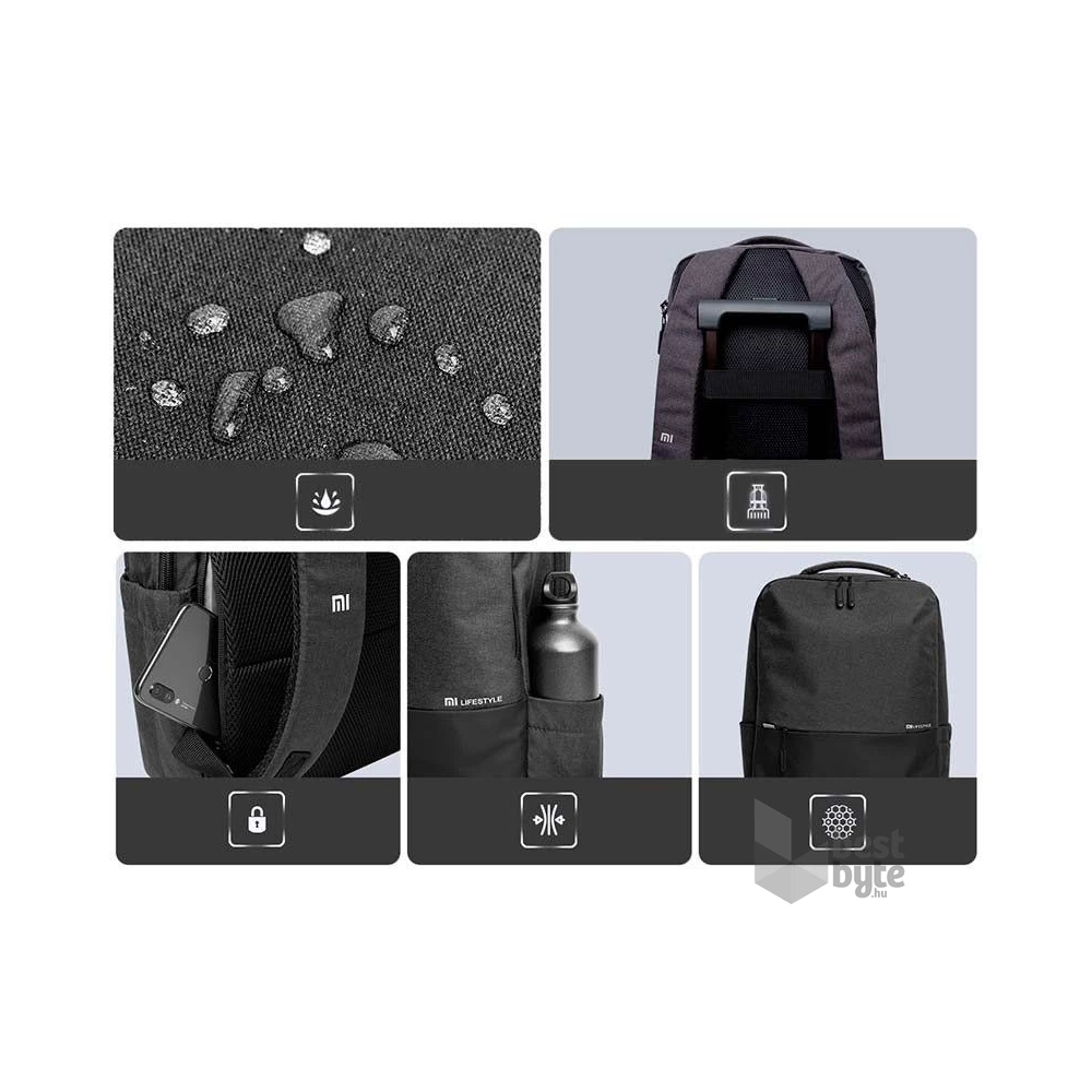 Xiaomi Mi Commuter Backpack 15,6" sötétszürke notebook hátizsák