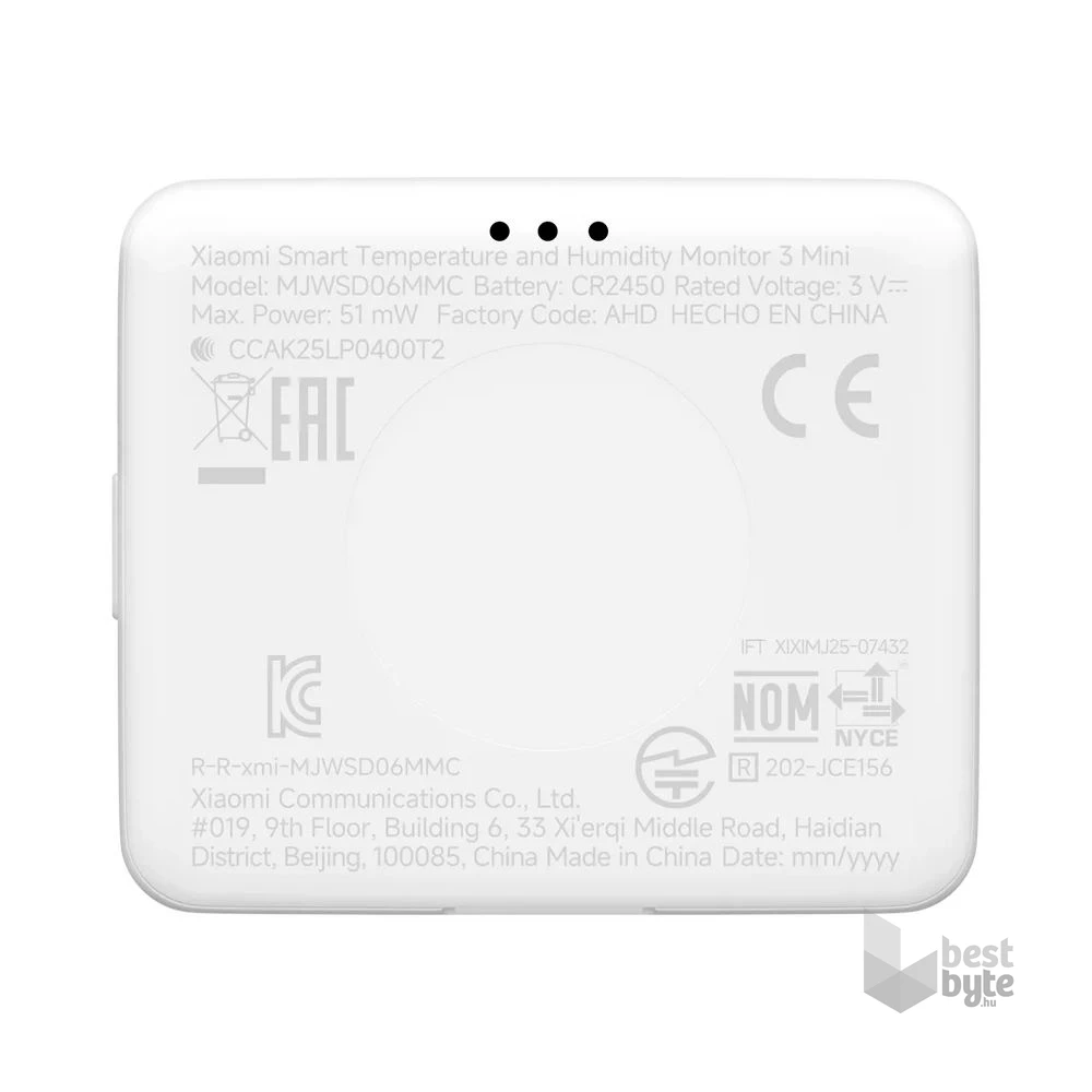 Xiaomi Smart Temperature and Humidity Monitor 3 Mini hőmérséklet és páratartalom mérő