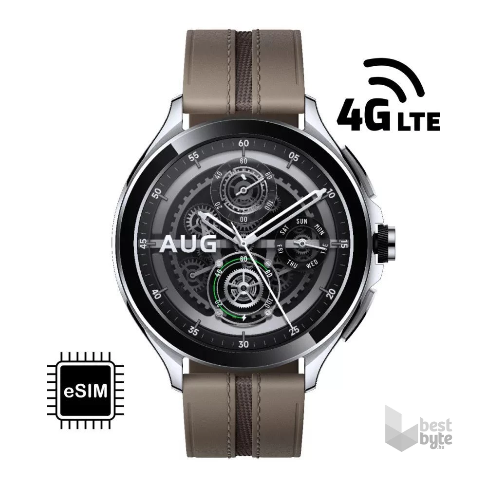 Xiaomi Watch 2 Pro 4G bőr szíjas ezüst okosóra (Újracsomagolt)