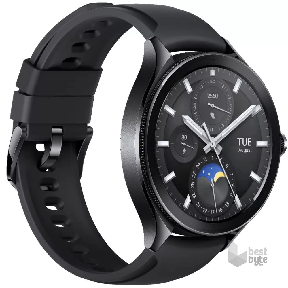 Xiaomi Watch 2 Pro fluorgumi szíjas fekete okosóra