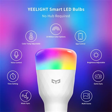 Xiaomi Yeelight Smart LED Bulb W3 (Multicolor) okos izzó