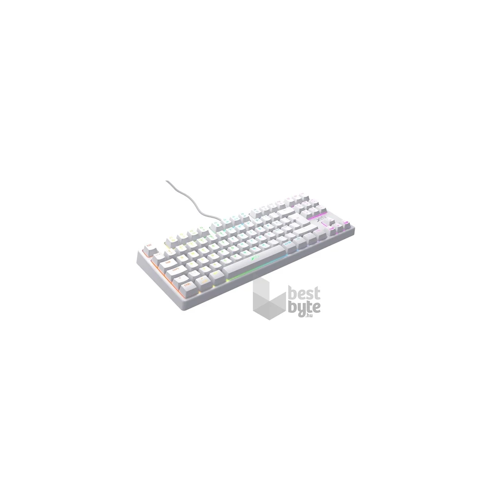 Xtrfy K4 RGB Tenkeyless WHITE Edition USB angol gaming Kailh Red billentyűzet fehér