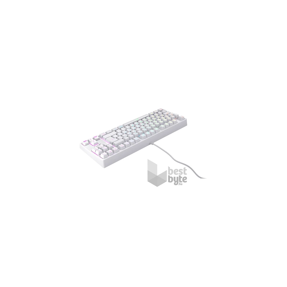 Xtrfy K4 RGB Tenkeyless WHITE Edition USB angol gaming Kailh Red billentyűzet fehér