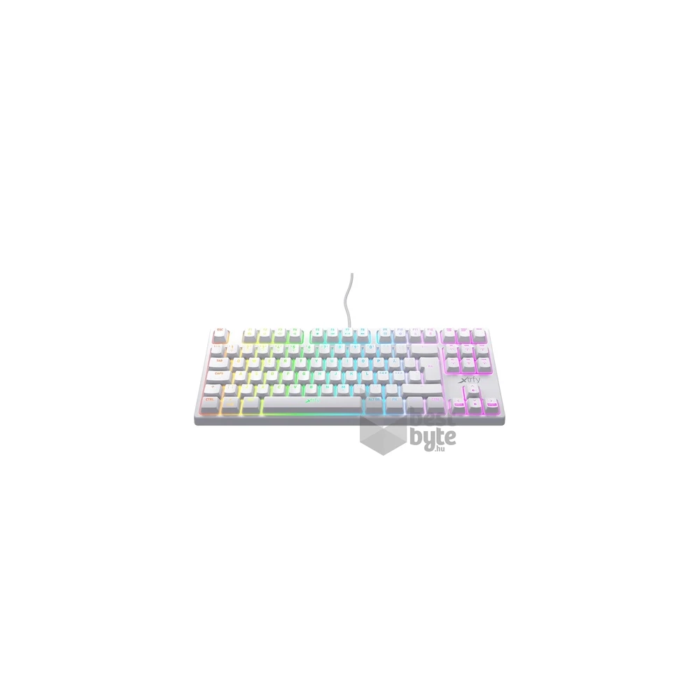 Xtrfy K4 RGB Tenkeyless WHITE Edition USB angol gaming Kailh Red billentyűzet fehér