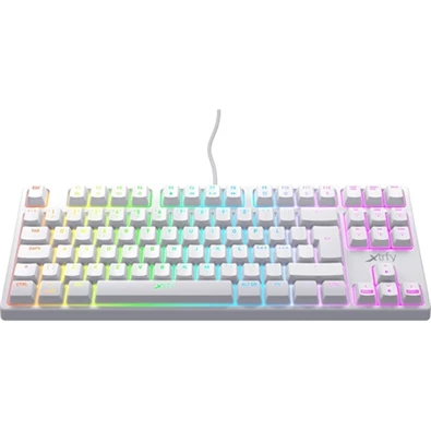 Xtrfy K4 RGB Tenkeyless WHITE Edition USB angol gaming Kailh Red billentyűzet fehér