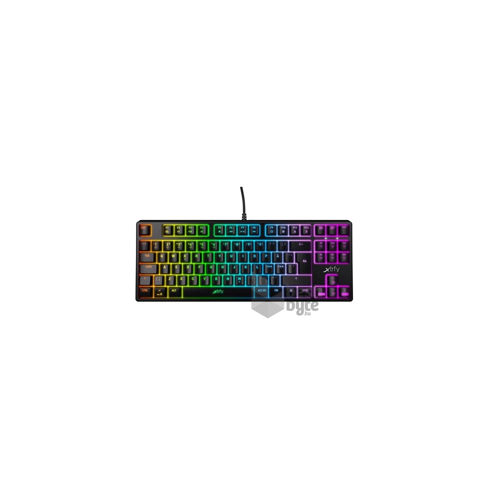Xtrfy K4 TKL RGB USB angol gaming Kailh Red billentyűzet fekete