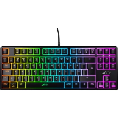 Xtrfy K4 TKL RGB USB angol gaming Kailh Red billentyűzet fekete