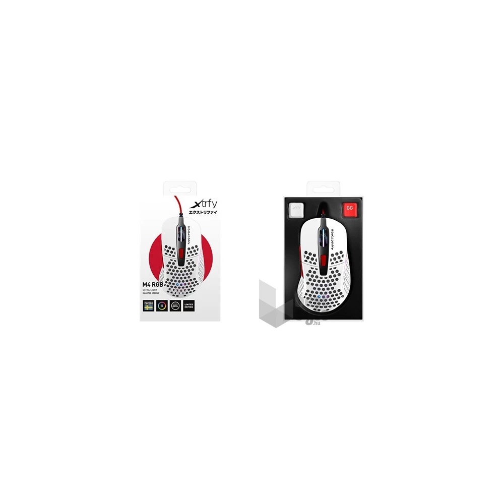Xtrfy M4 RGB Tokyo optikai USB gaming egér fehér
