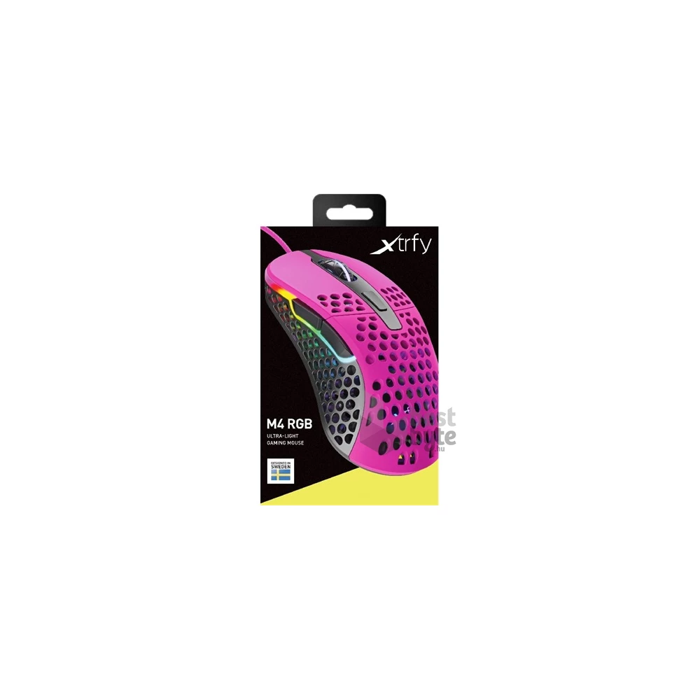 Xtrfy M4 RGB optikai USB gaming egér rózsaszín