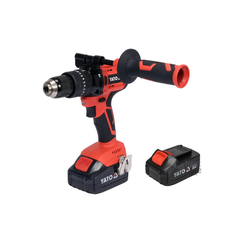 YATO Akkus ütvefúró-csavarozó 75 Nm szénkefe nélküli 18 V Li-Ion (2 x 3 Ah akku