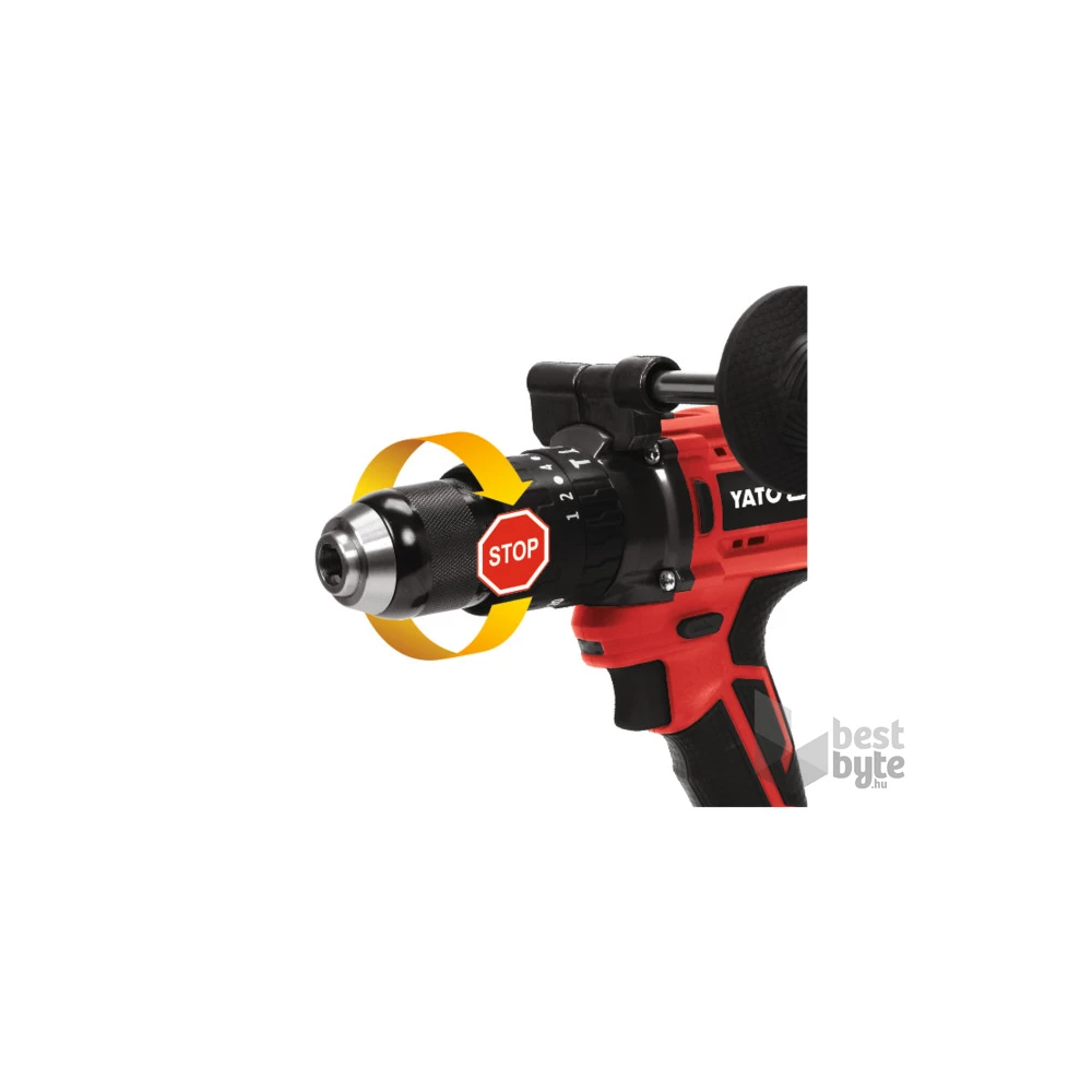 YATO Akkus ütvefúró-csavarozó 75 Nm szénkefe nélküli 18 V Li-Ion (2 x 3 Ah akku