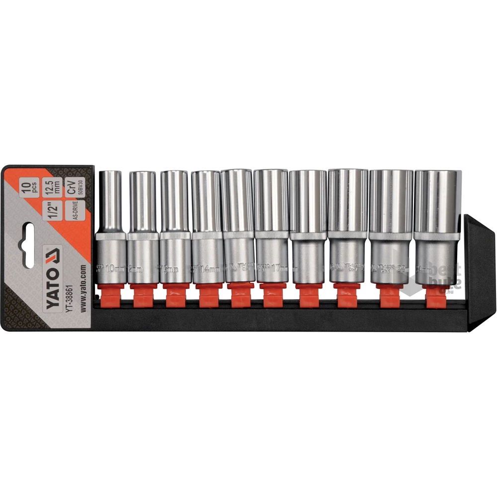 YATO Dugókulcs készlet 10 részes 1/2 col: 10-24 mm profi CrV