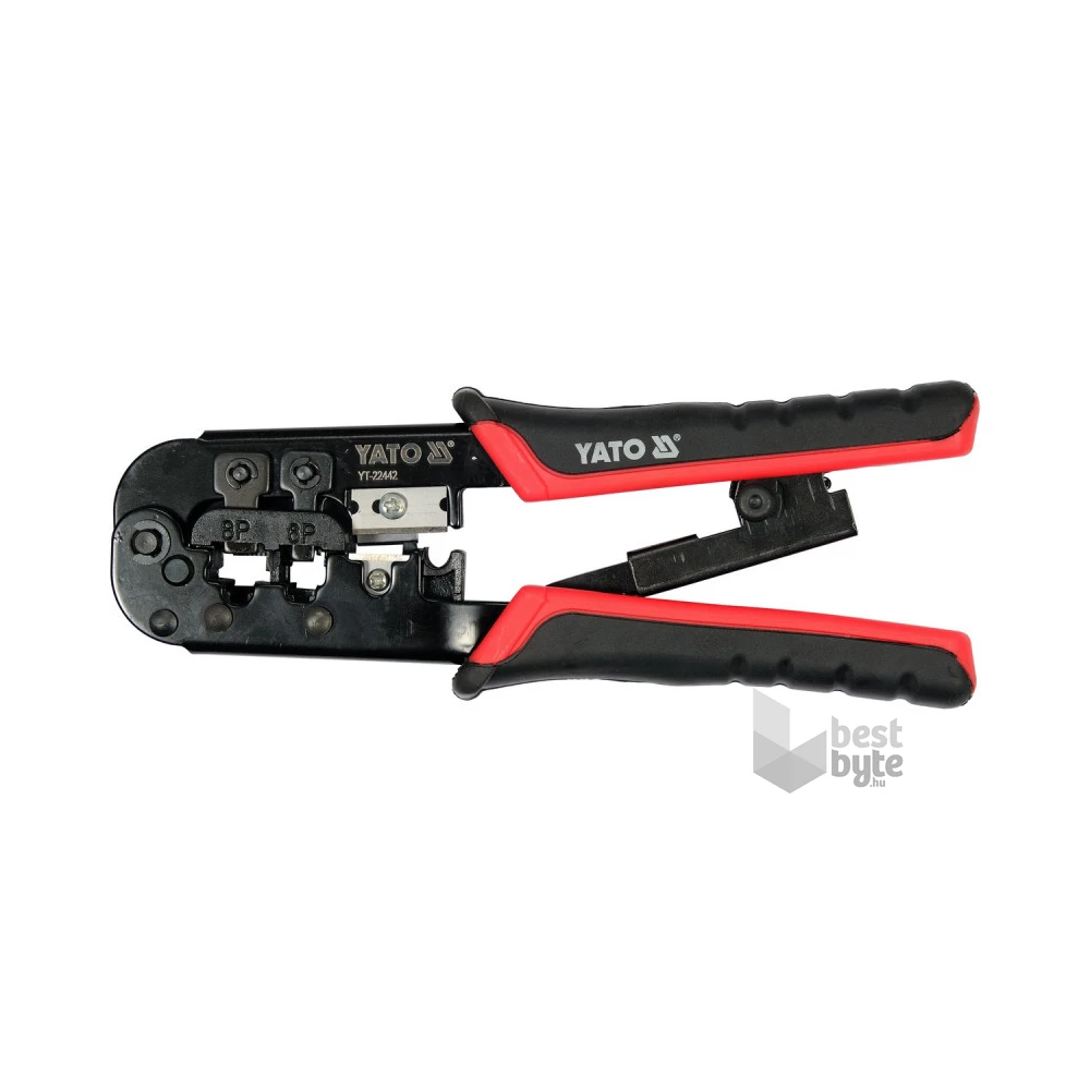 YATO Krimpelő fogó UTP hálózati (RJ45) és telefon (RJ11) csatlakozókhoz