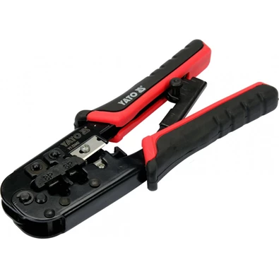 YATO Krimpelő fogó UTP hálózati (RJ45) és telefon (RJ11) csatlakozókhoz