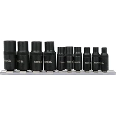 YATO Menetfúró dugókulcs adapter készlet 10 részes 1/4,3/8