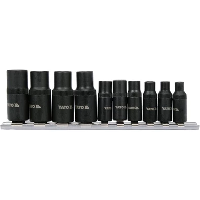 YATO Menetfúró dugókulcs adapter készlet 10 részes 1/4,3/8