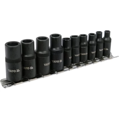 YATO Menetfúró dugókulcs adapter készlet 10 részes 1/4,3/8