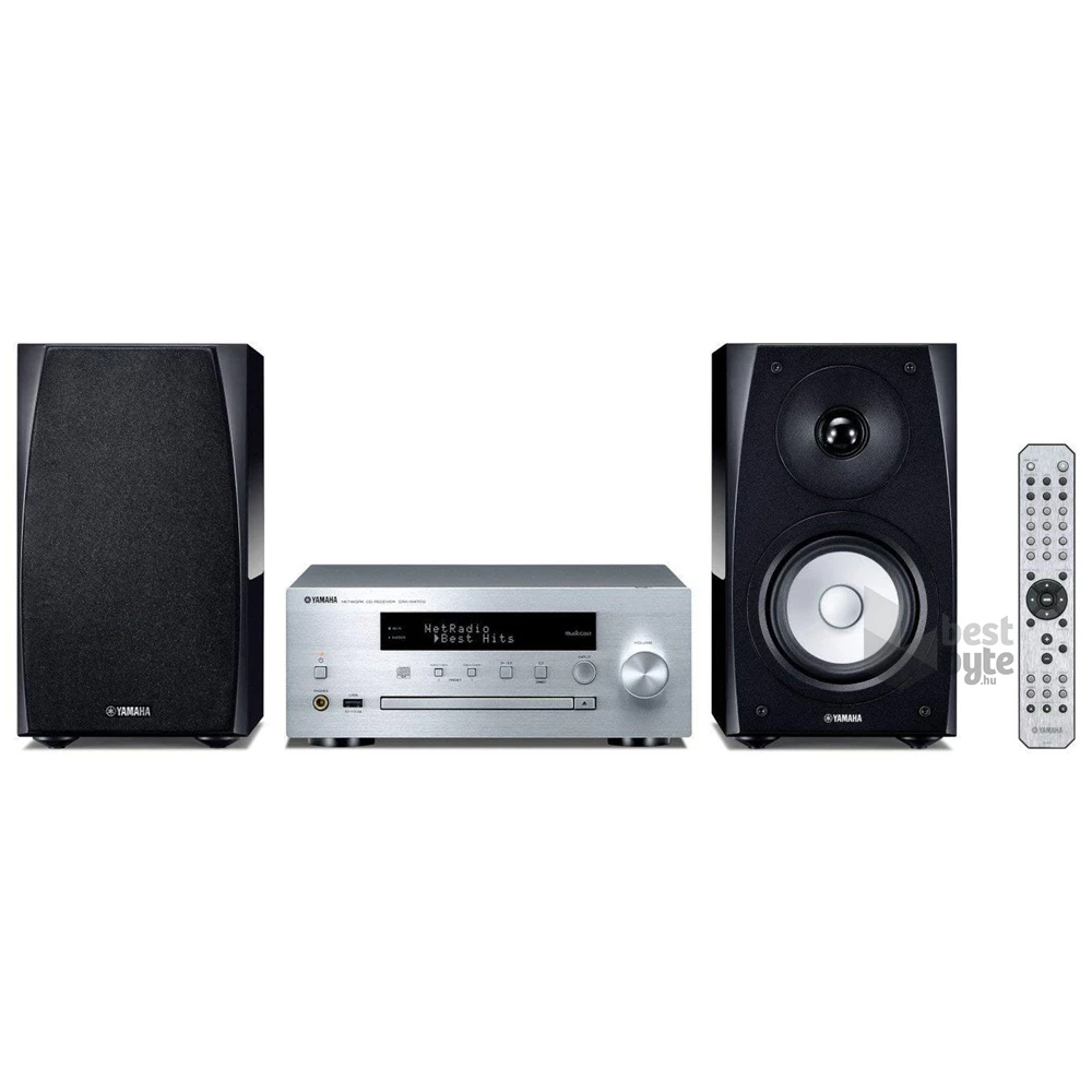 Yamaha MCR-N570D sztereó Bluetooth/hálózati/CD/USB/FM ezüst hálózati erősítő és polcsugárzó szett