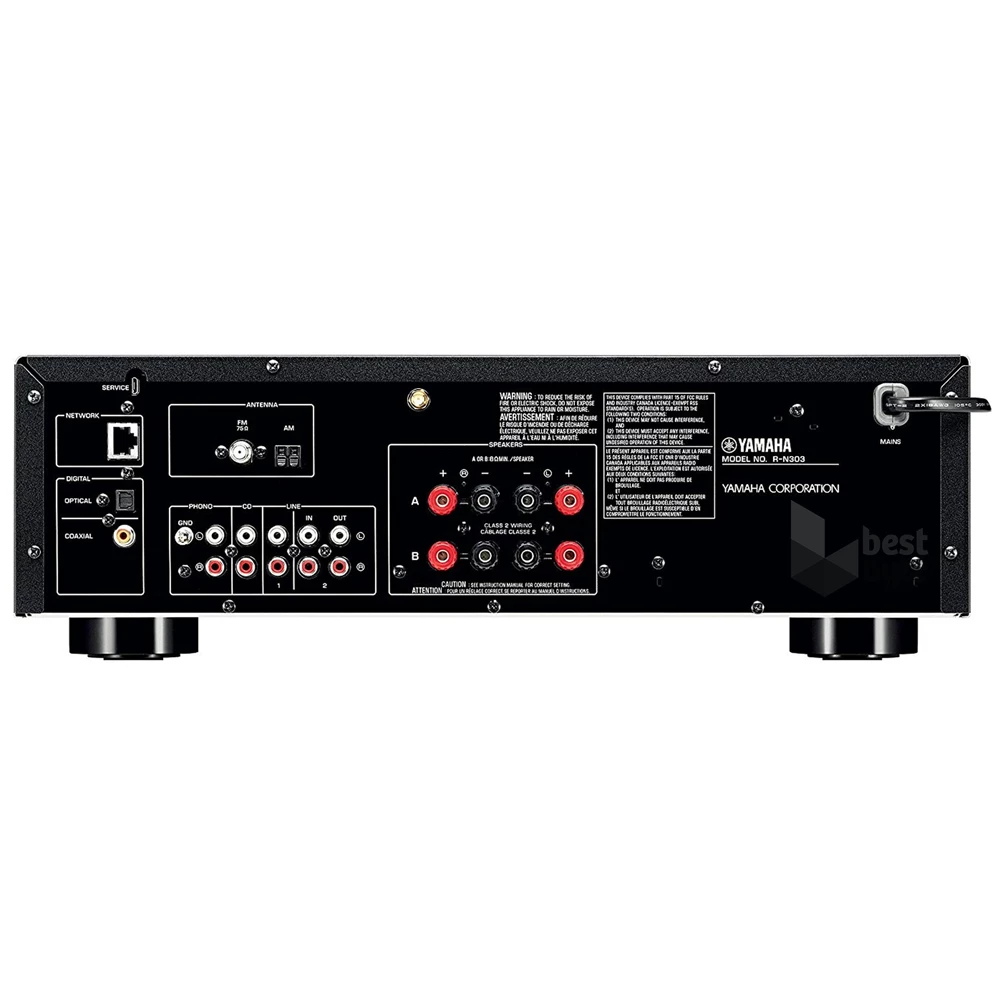 Yamaha R-N303 DBL fekete Bluetooth-os sztereó hálózati rádió erősítő