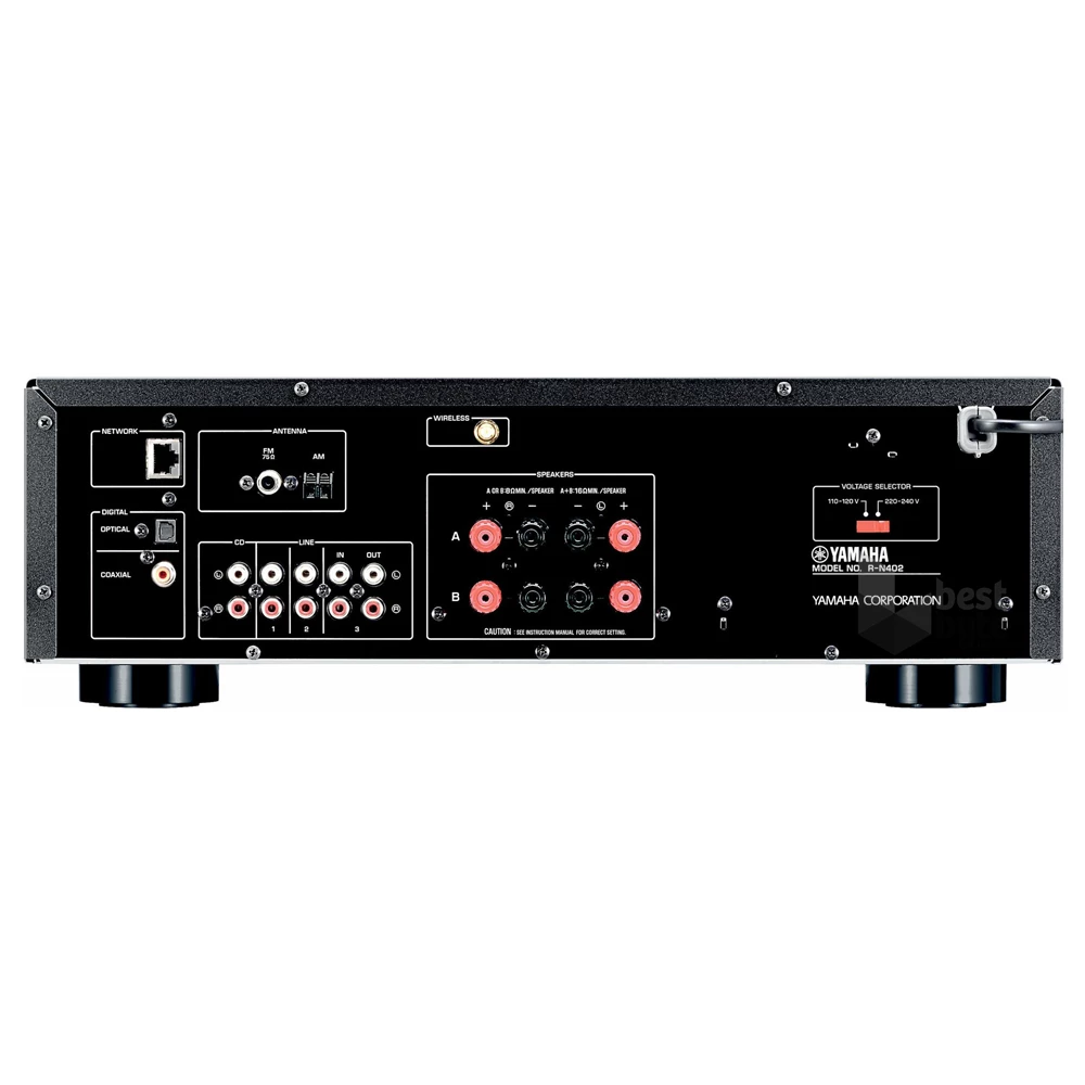 Yamaha R-N402 DBL fekete Bluetooth-os sztereó hálózati rádió erősítő