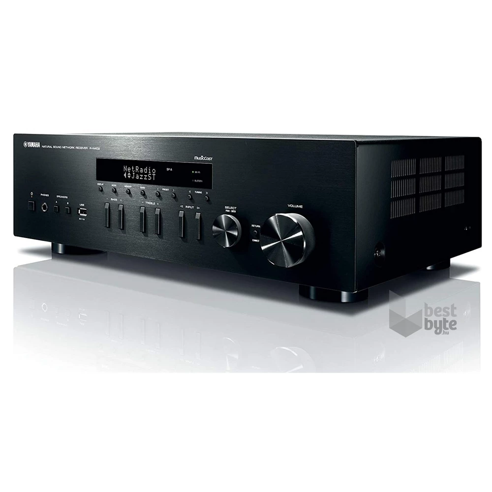 Yamaha R-N402 DBL fekete Bluetooth-os sztereó hálózati rádió erősítő